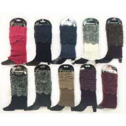 12 Pairs Knitted Short Boottopper Crochet Pattern Assorted Color - Womens Leg Warmers