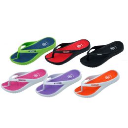 36 Wholesale Girl's Sport Multi Colors Flip Flops