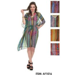 12 Wholesale MultI-Color Striped Chiffon Coverup