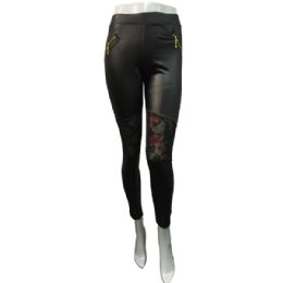 12 Wholesale Faux Leather Leggings With Pockets And Zippers
