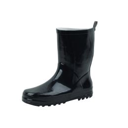 18 Wholesale Kid's Rubber Rain Boots Black Size 11-4