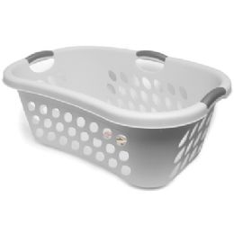 6 of Sterilite Laundry Basket Plastic White Hip Hold