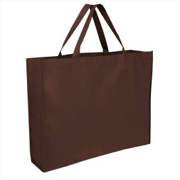 100 Wholesale 19 Inch Shopper Non Woven Tote Bag - Brown Color