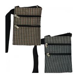 240 Wholesale Mini Cross Body Bag In A Houndstooth Print