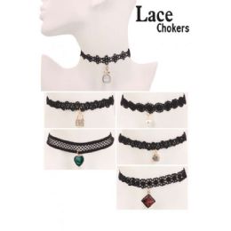 72 Pieces Assorted Lace Chokers - Necklace