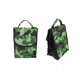 24 Wholesale 10" Insulated Lunch Bag In A Green Camouflage Print