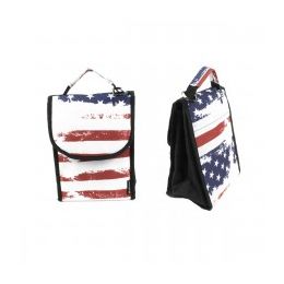 24 Wholesale 10" Insulated Lunch Bag In A Usa Flag Unisex Print