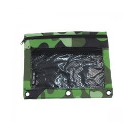 48 Wholesale Pencil Case In A Green Camouflage Print