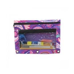 48 Wholesale Pencil Case In A Purple Paisley Print
