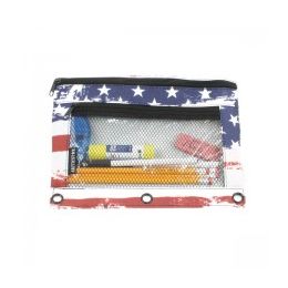48 Wholesale Pencil Case In A Unisex American Flag Print