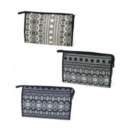 60 Units of Large Cosmetic Make Up Bag In An Aztec Print - Cosmetic Cases