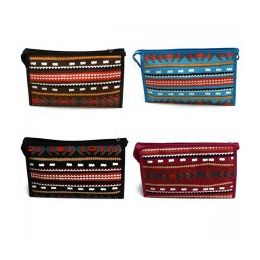60 Units of Naz Cosmetic Make Up Bag In An Enticing Aztec Print - Cosmetic Cases