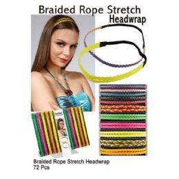 72 Pieces Braided Rope Stretch Headwrap - Head Wraps