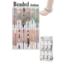 72 Wholesale Beaded Anklets