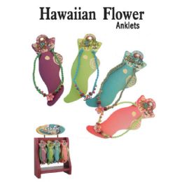 72 Wholesale Hawaiian Flower Anklets