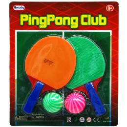 48 Wholesale 5.5" Mini Ping Pong Club Play Set In Blister Card