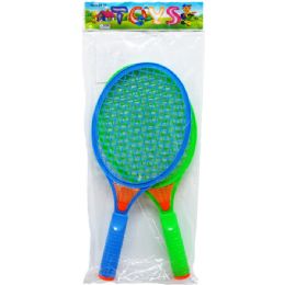 96 Wholesale 10.5" 2 Piece Racket Play Set In Pegable Pp Bag, 2 Assorted Colors