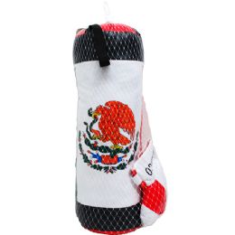 9 of 24" Boxing Bag (mexico) With 11" Gloves In Pegable Net Bag