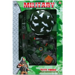 12 Wholesale Six Piece Toy Military Set With Toy Helmet In Window Box