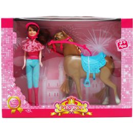 12 Wholesale 9.5" Doll & 8" Horse Play Set In Window Box