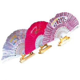 36 Wholesale Chinese Fan Astd Clrs 9"