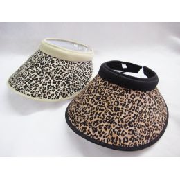 36 Wholesale Ladies Cheetah Visor Hat