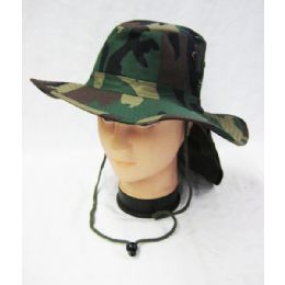 24 Pieces Mens Boonie / Hiking Hat In Camo Green - Cowboy & Boonie Hat