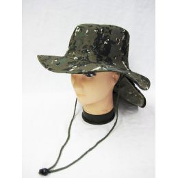 24 Wholesale Mens Boonie / Hiking Hat In Digital Green