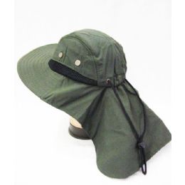 24 Wholesale Mens Boonie / Hiking Hat In Olive Green
