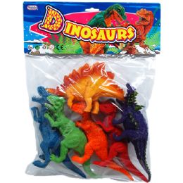 24 Wholesale 6 Piece Toy Dinosaur Play Set
