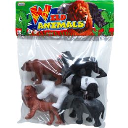 48 Wholesale Six Piece Plastic Wild Animals