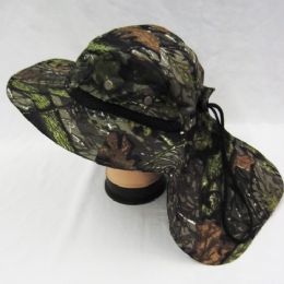 24 Wholesale Mens Boonie / Hiking Cap Hat In Camo
