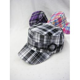 36 Wholesale Plaid Visor Hat