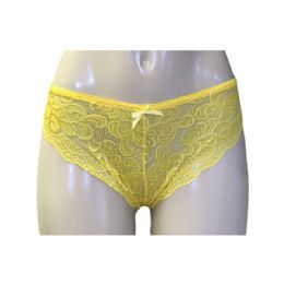 36 Wholesale Rose Ladys Lace High Cut Panty Assorted Colors Size Small