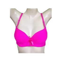 36 Wholesale Rose Underwire Padded Bra Assorted Colors Size 34d