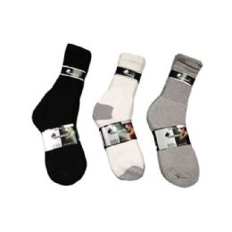144 Wholesale Boys Sport Sock Crew In Black Size 9-11