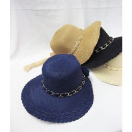24 Pieces Ladies Summer Hat With Chain Detail - Sun Hats