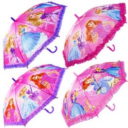 48 Wholesale Kiddie Princess Rain Umbrellas