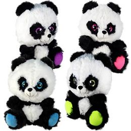 12 Bulk Plush Big Sparkly Eyed Pandas.