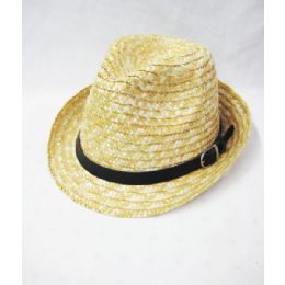 36 Wholesale Beige Straw Fedora Hat