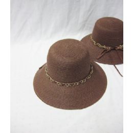 36 Wholesale Brown Straw Summer Ladies Hat