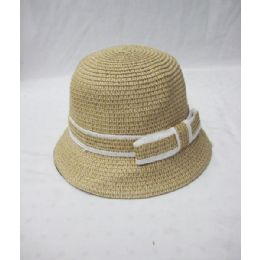 36 Pieces Straw Summer Ladies Polka Dot Ribbon - Sun Hats