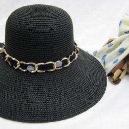 24 Wholesale Ladies Summer Sun Chain Hat