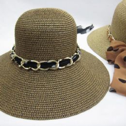24 Wholesale Ladies Summer Sun Chain Hat