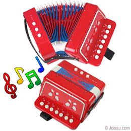 12 Wholesale Junior Accordion Muscial Intstrument - Red.