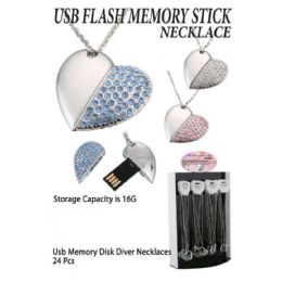 24 Pieces Usb Memory Stick Necklaces - Necklace