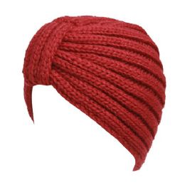 24 Pieces Chunky Knit Turban Style Beanie - Fashion Winter Hats