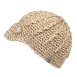12 Pieces Winter Cable Knit Beanie With Small Brim Visor - Fashion Winter Hats