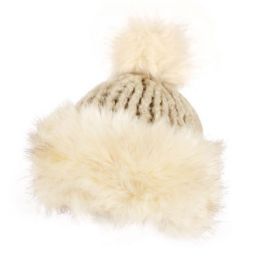 12 Pieces Heavy Knit Beanie With Faux Fur Roll Up Brim & Pom Pom - Fashion Winter Hats