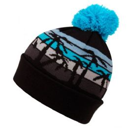 24 Pieces Knit Tropical Beanie Hat W/pom Pom - Winter Beanie Hats